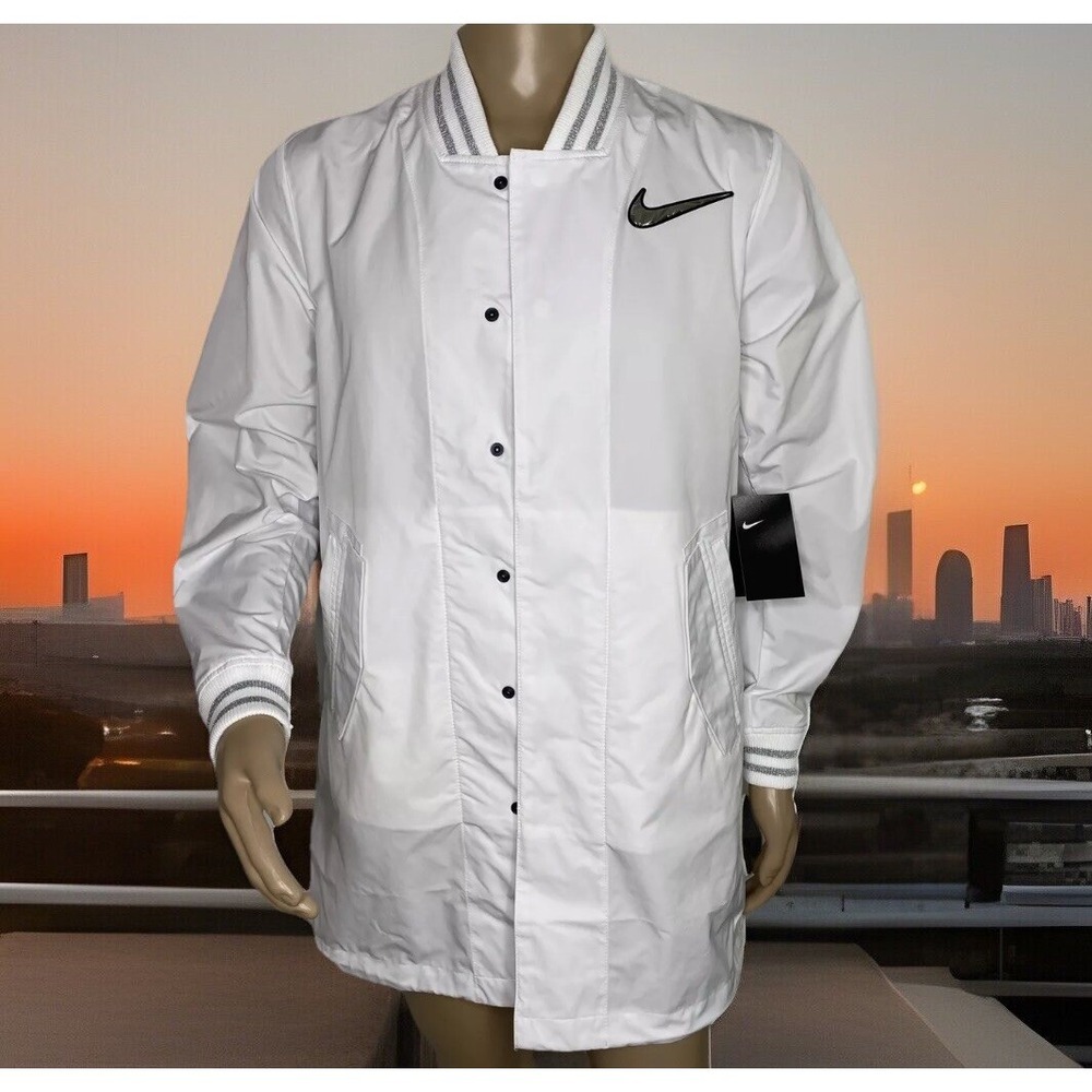 Nike Super Bowl LIV Media Night Coach Jacket Mens L Onfield White‎ BQ9304-100